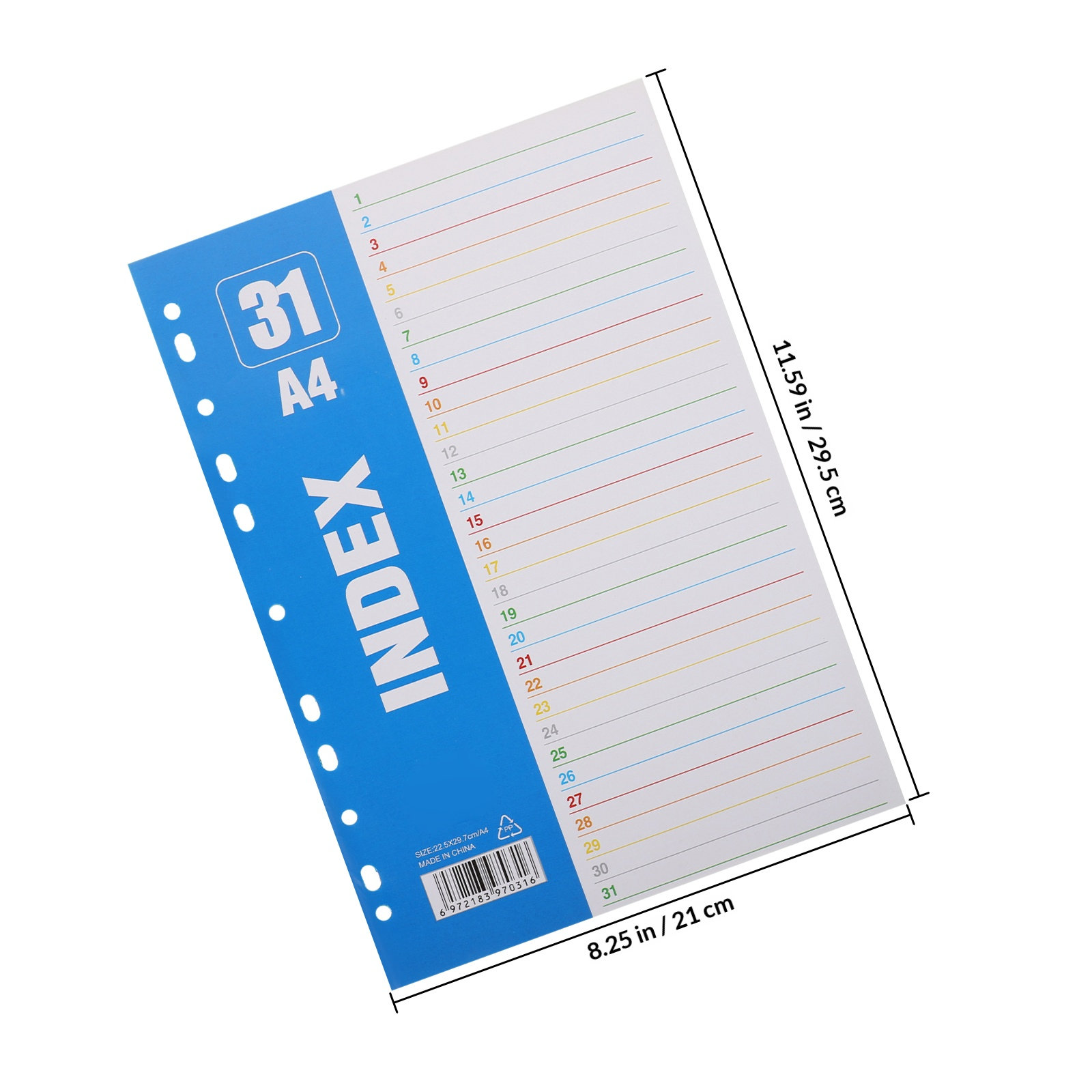 1Set Number Index Page A4 11-H - Tab Divider A4 review and price